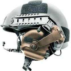 Casque tactique EARMOR M32X MOD4, support M16C pour casque FAST / ARC - Coyote Brown