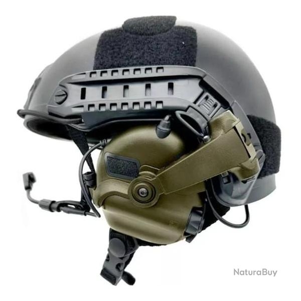 Casque tactique EARMOR M32X MOD4, support M16C pour casque FAST / ARC - Green