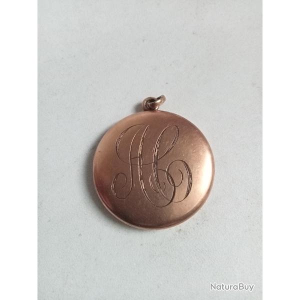 medaillon du 19me en or 14k porte photo diamtre 33mm 13,15 gr