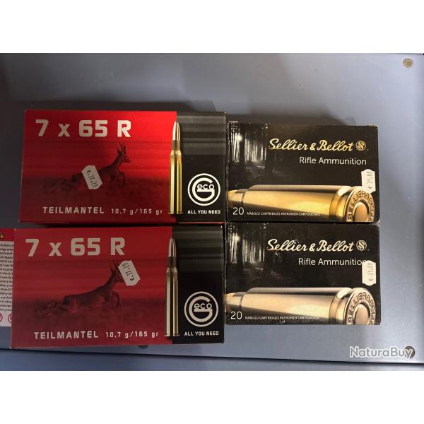 Lot 4 botes balles 7x65 R