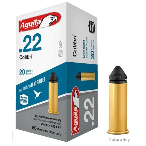 Munitions AGUILA calibre 22LR Bosquette longue "Colibri" x2500 