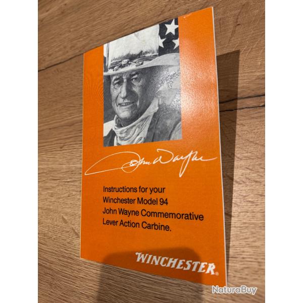 Notice carabine John Wayne en anglais.