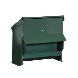 Mangeoire tr&eacute;mie galvanis&eacute;e verte anti gaspillage 20 kg