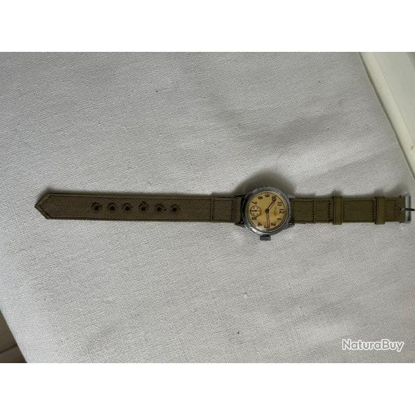 WW2 montre Waltham militaire; ORD OF-174133; remontage manuel; 17rubis; bracelet NOS