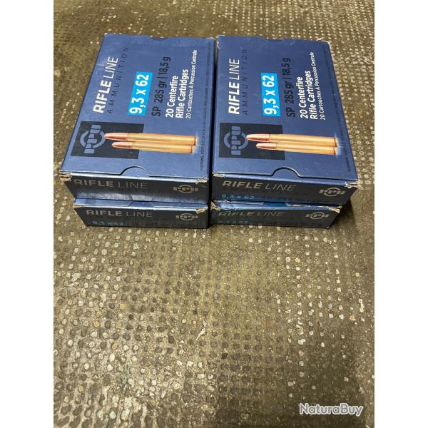 Balles PPU 9.3x62 / lot de 4 boites