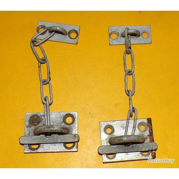 ARMEE AMERICAINE U.S : LOT DE 2 FERMETURES POUR CAISSE EN BOIS DE L'ARMEE AMERICAINE , BON  ETAT  VO