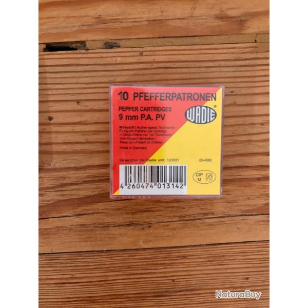 10 cartouches Wadie � gaz pepper 9mm PAK