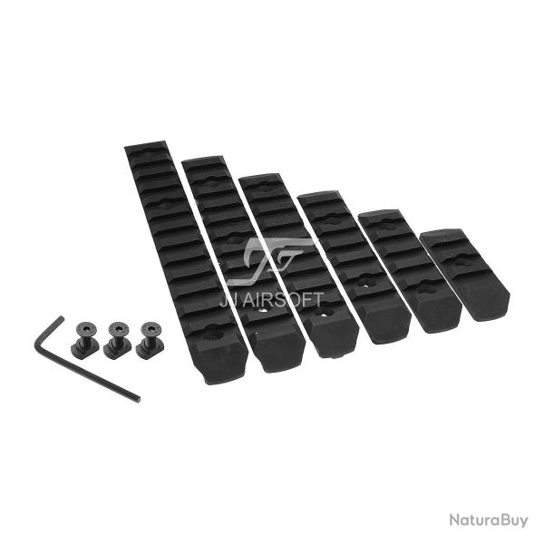 Set Rail (6 pcs) pour Garde-Main M-Lok (JJ Airsoft) Noir