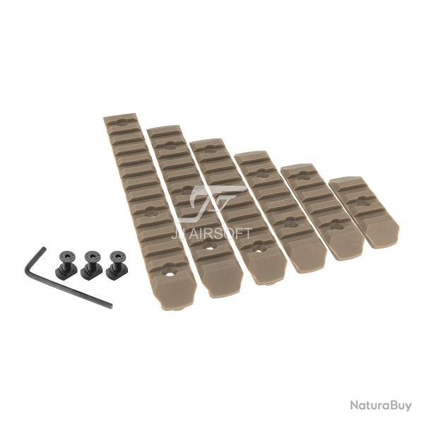Set Rail (6 pcs) pour Garde-Main M-Lok (JJ Airsoft) D�sert