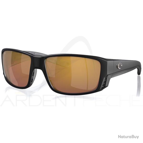 Lunettes polarisantes COSTA DEL MAR Tuna alley pro Matte black Gold mirror 580G