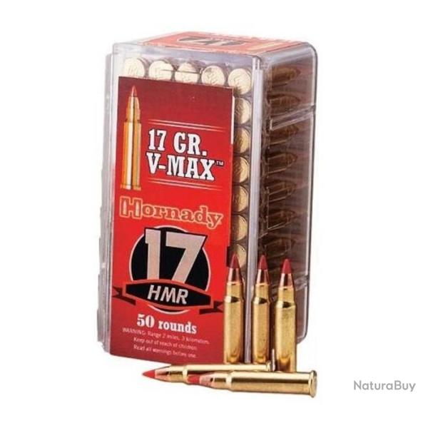 Munitions HORNADY 17HMR V-Max 17gr x50