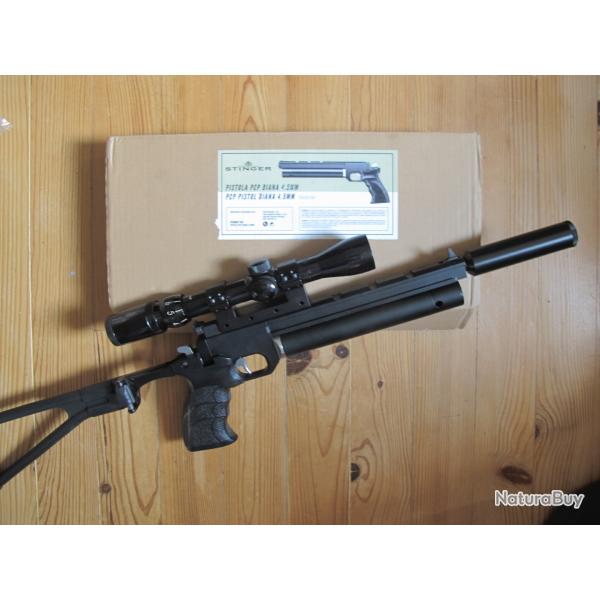 Pistolet PCP Diana STINGER (ARTEMIS PP700S-A) cal.4,5mm + lunette + crosse