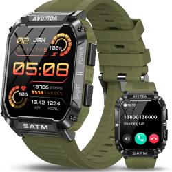 Montre Connectée Homme Cardio SpO2 Podomètre Musique 123 Sports Notifications Android iOS IP68