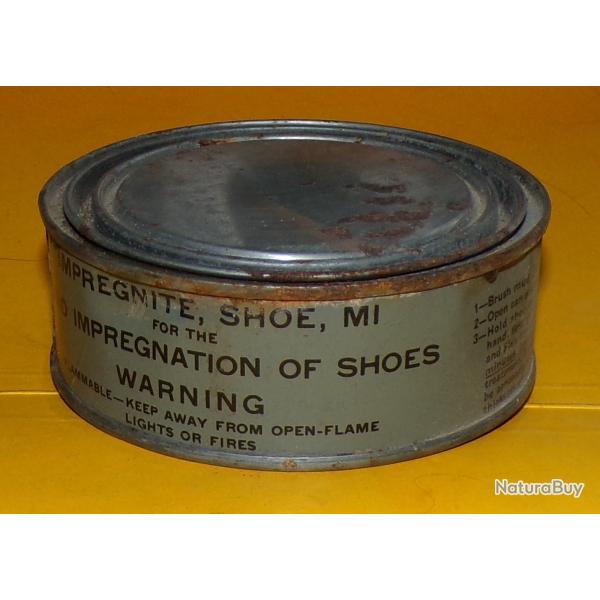 ARMEE AMERICAINE U.S :BOITE DE GRAISSE A CHAUSSURES IMPREGNITE , FABRICATION U.S.A , LA BOITE EST NE