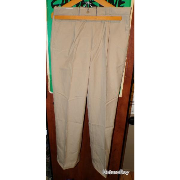 PANTALON MILITAIRE DE L'ARMEE FRANCAISE , COULEUR BEIGE , TAILLE 88 SOIT EN CIVIL 44 OU L , FABRICAT