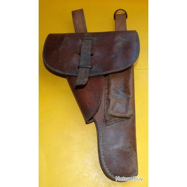 ETUI EN CUIR DE L'ARMEE FRANCAISE POUR P.A MAC 50, PERIODE GUERRE INDOCHINE  ,   FABRICATION