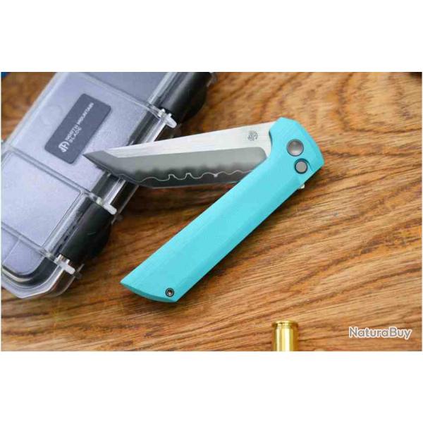 Couteau North Mountain Blade Chop 2 Lame Acier SLD-Magic San Mai Manche G10 Bleu Ciel