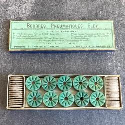 Tr&egrave;s belle boite publicitaires de bourres pneumatiques brevet&eacute;es ELEY - boite compl&egrave;te