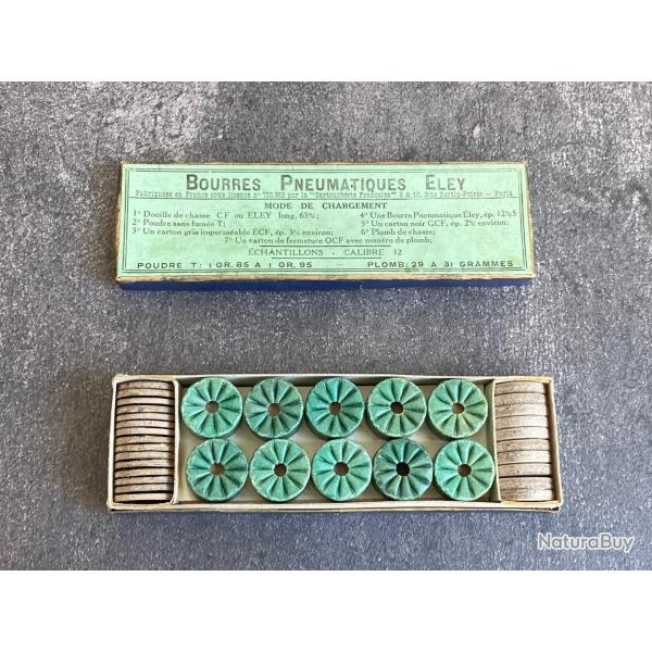 Tr�s belle boite publicitaires de bourres pneumatiques brevet�es ELEY - boite compl�te
