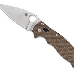 COUTEAU SPYDERCO MANIX 2 MICARTA BRUN CRU-WEAR