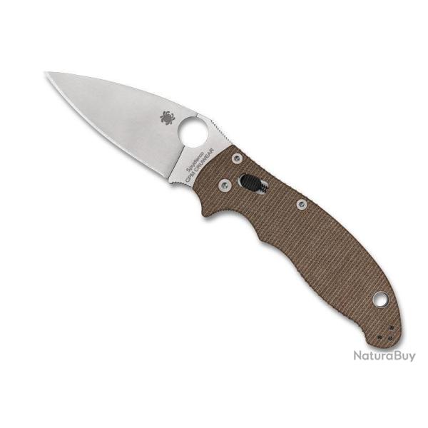 COUTEAU SPYDERCO MANIX 2 MICARTA BRUN CRU-WEAR