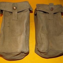 PORTES CHARGEURS  LONG DE L'ARMEE ANGLAISE WWII , GENRE STEN , LE LOT DE 2 ETUIS SANS MARQUAGE  ,FAB