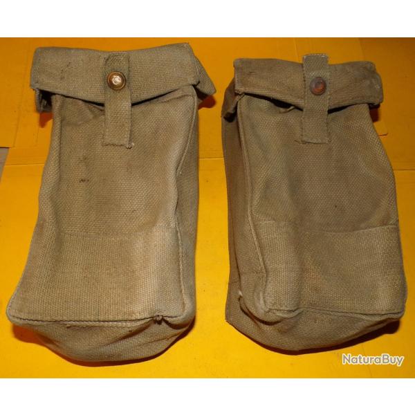PORTES CHARGEURS  LONG DE L'ARMEE ANGLAISE WWII , GENRE STEN , LE LOT DE 2 ETUIS SANS MARQUAGE  ,FAB