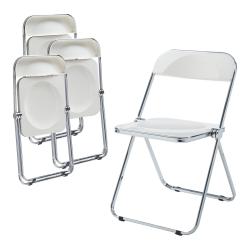 Lot de 4 chaises pliantes camping 74 x 46 x 47 cm blanc 03_0009845