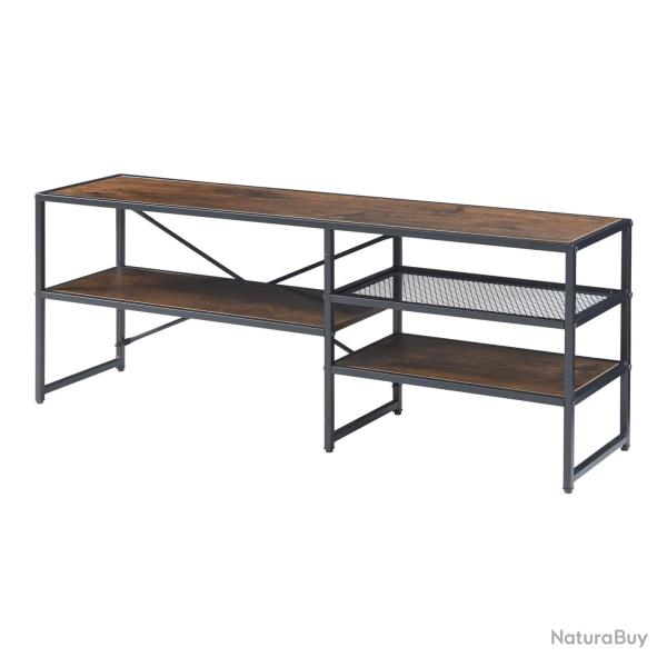 Meuble TV support tlvision salon tagre 120 x 30 x 46 cm noir effet noyer 03_0010107