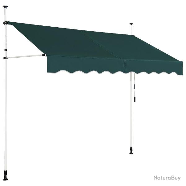 Auvent r�tractable 250 x 125 cm facile � monter et r�glable en design moderne en aluminium vert 20_