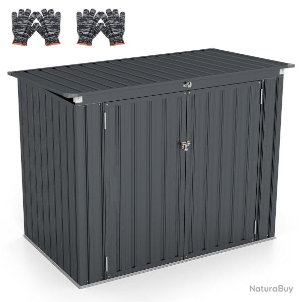 Abri de jardin en m�tal galvanis� 172 x 95,5 x 130 cm avec double ouverture et s�curit� renforc�e s