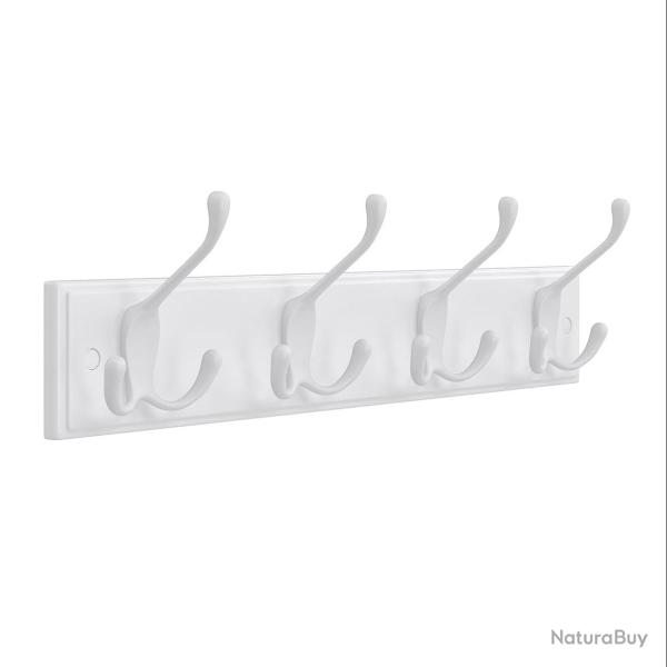 Porte-manteau mural portant � v�tement avec 4 crochets pour chapeaux �charpes parapluies cl�s pour