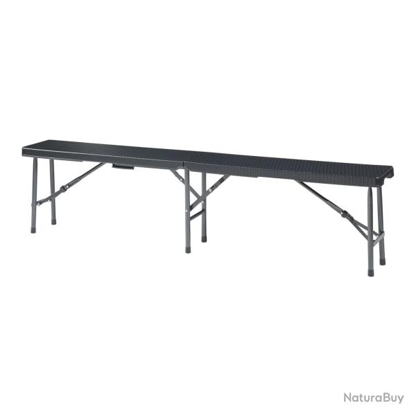 Lot de 2 bancs de camping pliables 180 x 25 x 43 cm effet rotin noir 03_0009600