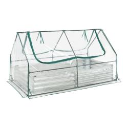 Jardini&egrave;re bac &agrave; plante fleur sur&eacute;lev&eacute;e avec film de serre 186 x 96 x 98 cm transparent 03_0009510