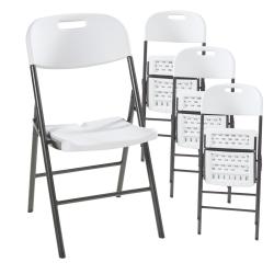 Lot de 4 chaises pliantes 87 x 46 x 53 cm blanc 03_0009843