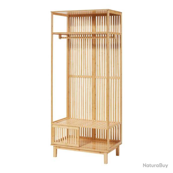 Portemanteau meuble d'entre design 187 x 80 x 47 cm bambou naturel 03_0010390