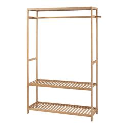 Portemanteau meuble d'entr&eacute;e design bambou 165 x 100 x 35 cm naturel 03_0010368