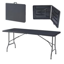 Table pliante avec plateau rectangulaire 180 x 75 x 72 cm noir 03_0011090
