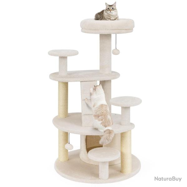 Arbre � chat multi-niveaux 64 x 60 x 101 cm avec condo perchoir rembourr� et poteaux � gratter en b
