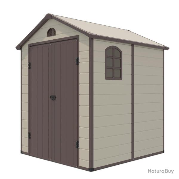 Abri de jardin en plastique 192 x 190 x 226 cm avec accs facile et ventilation optimale style mode