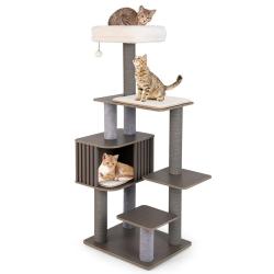 Arbre &agrave; chat multilevel pour chat d'int&eacute;rieur 151 x 58 x 48 cm confort suppl&eacute;mentaire et griffoirs