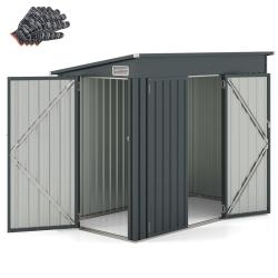 Abri de jardin en m&eacute;tal galvanis&eacute; 235 x 117 x 185 cm coupe-vent et imperm&eacute;able design moderne en gr