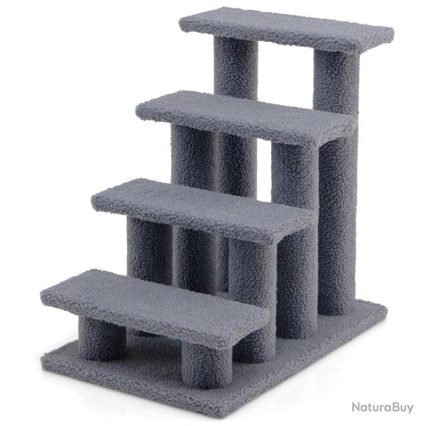 Arbre � chat en escalier 60,5 x 40 x 60 cm ergonomique et pratique style moderne en cachemire gris
