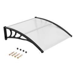 Auvent porte fen&ecirc;tre 102 x 99 x 28 cm protection contre intemp&eacute;ries et capacit&eacute; de charge 20 kg des