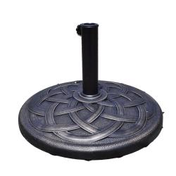 Base de parasol ronde pour jardin 54,5 x 35 cm stable et facile &agrave; nettoyer en r&eacute;sine bronze 20_0010