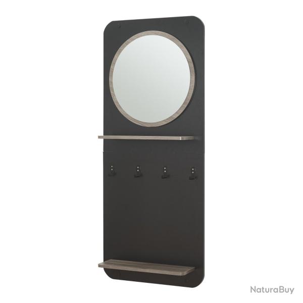 Portemanteau meuble d'entre design mural 140 x 60 x 16 cm noir 03_0010376