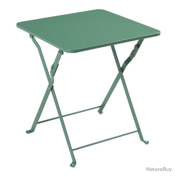 Table pliante jardin camping 45 x 40 x 40 cm acier vert 03_0011093