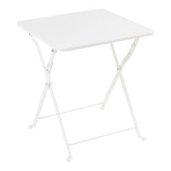 Table de camping pliante jardin 45 x 40 x 40 cm acier blanc 03_0011091