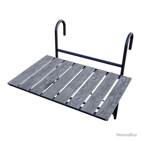 Table de balcon rabattable mtal bois de pin 60 x 40 x 58 cm gris structur 03_0010984