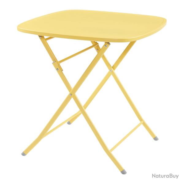 Table de jardin pliante 71 x 70 x 70 cm jaune 03_0011039